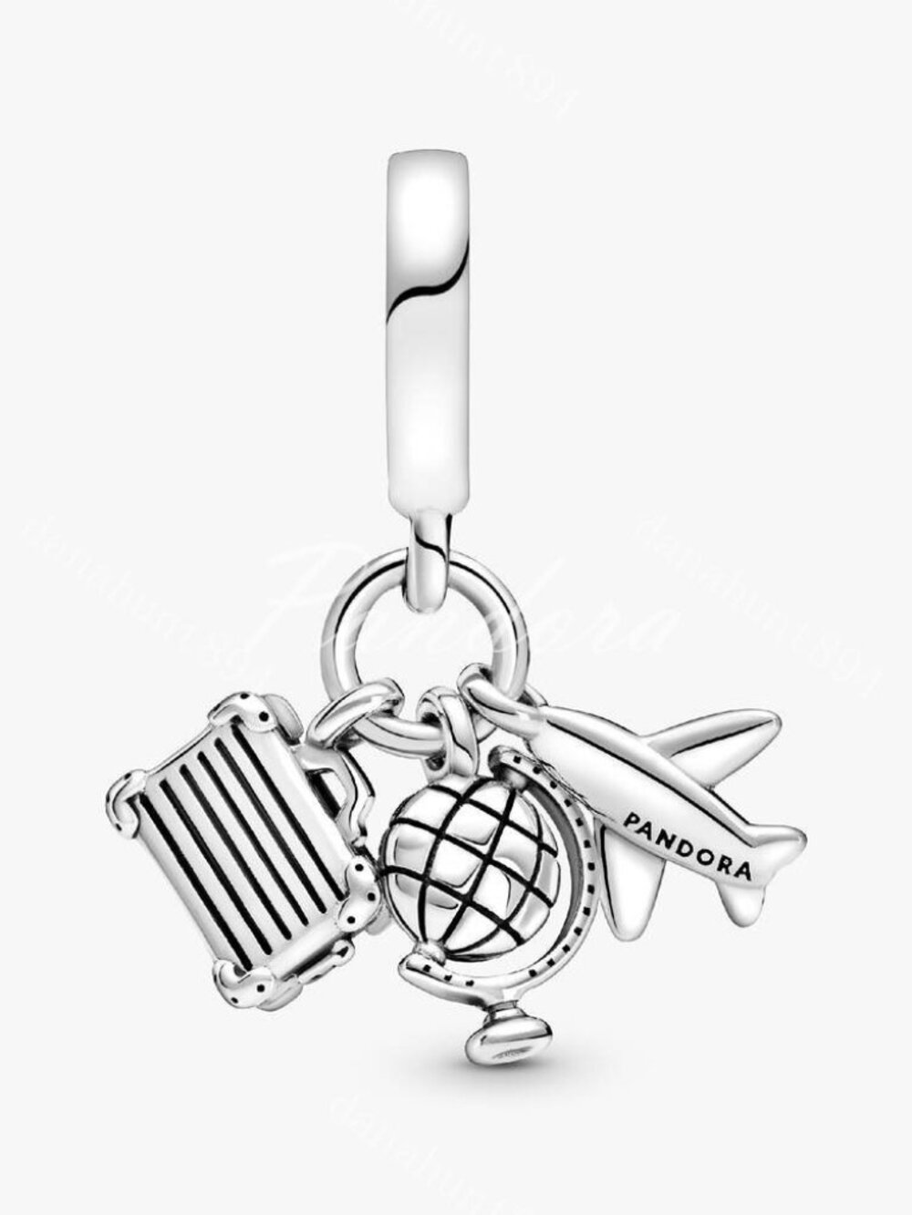 Pandora Airplane, Globe & Suitcase Dangle Charm - Picture 4 of 6